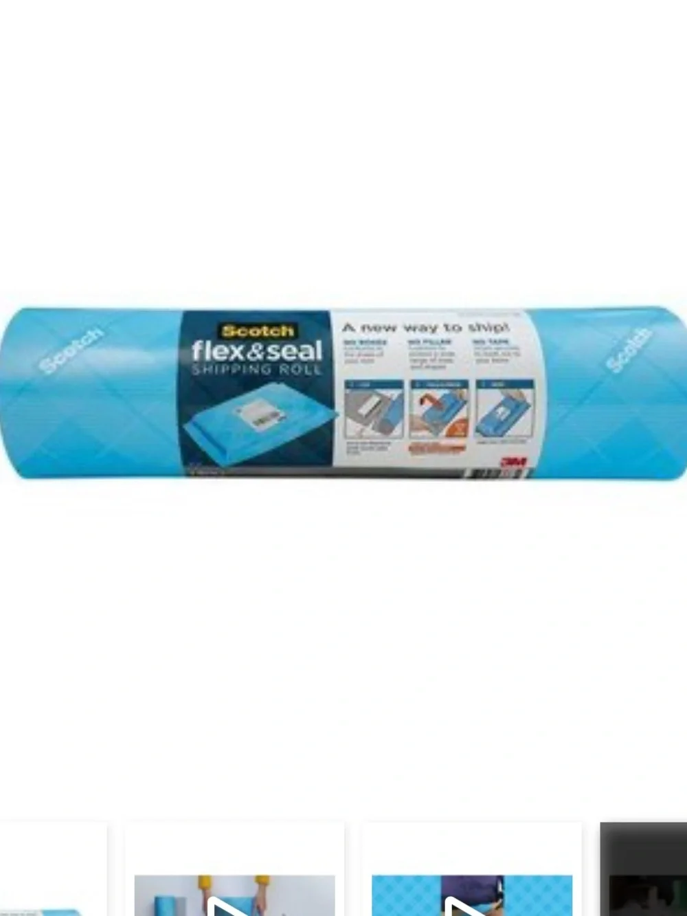 3M Scotch Flex & Seal Shipping Roll 15 Inch x 10 Foot Waterproof Wrap 4 PACK New